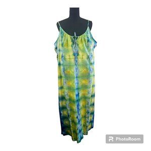 Upcycled Boho Bohemian long Old Navy Spaghetti Strap Hand-Dyed 2XXl